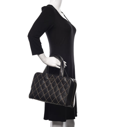 Chanel Calfskin Contrast Stitch Surpique Bowler Black 2 of 10