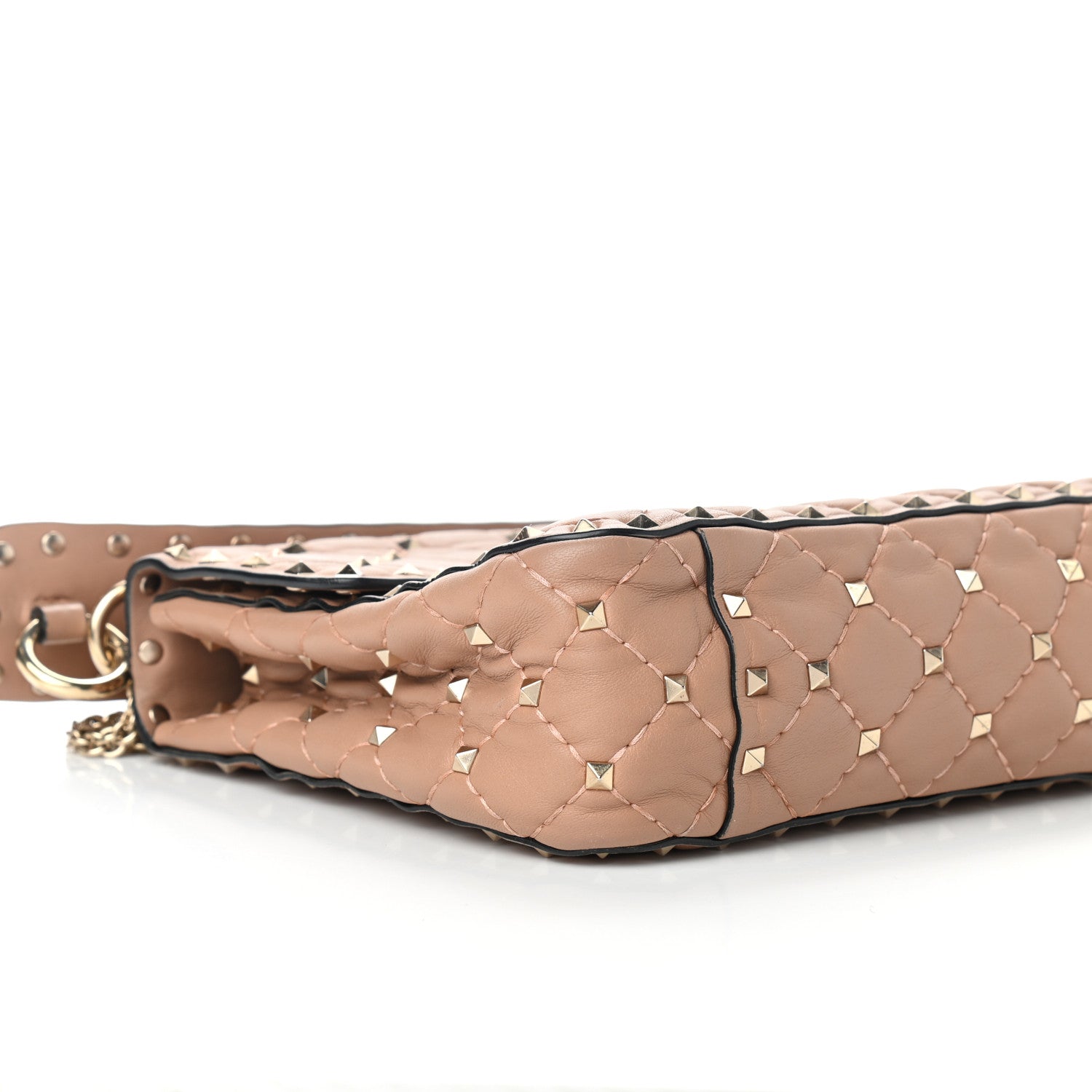 Valentino Garavani Nappa Medium Rockstud Spike Shoulder Bag Soft Noisette 8 of 10