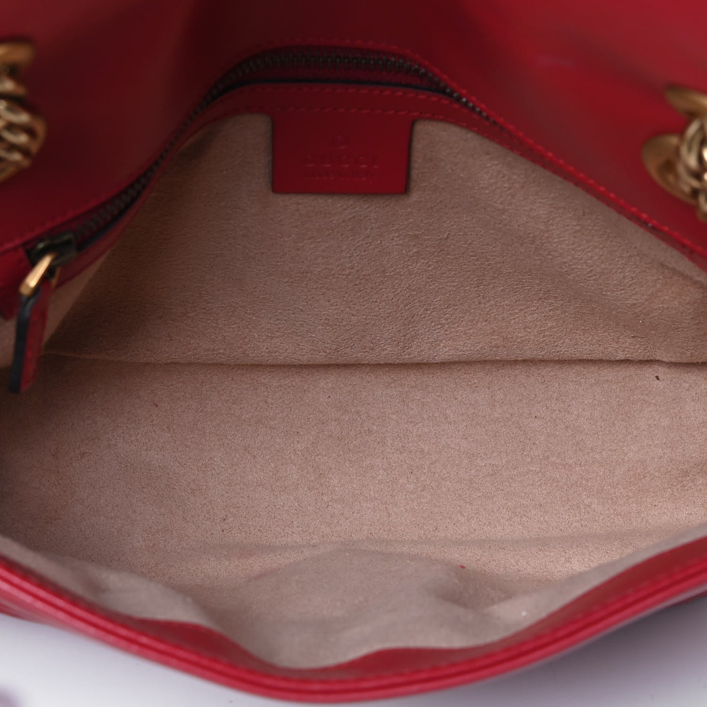 Calfskin Matelasse Small GG Marmont Shoulder Bag Hibiscus Red
