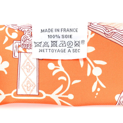 Hermes Silk Etriers Remix Twilly Orange Creme Beige 3 of 4
