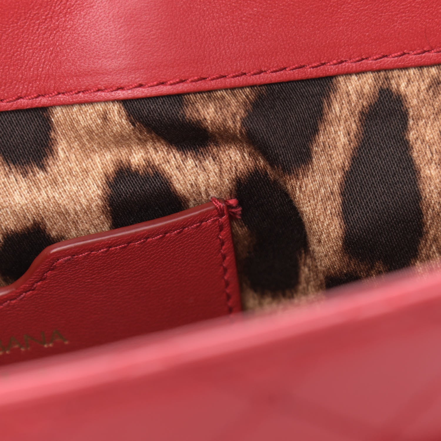 Dolce & Gabbana Lambskin Watersnake Embellished Lucia Shoulder Bag Red 11 of 19
