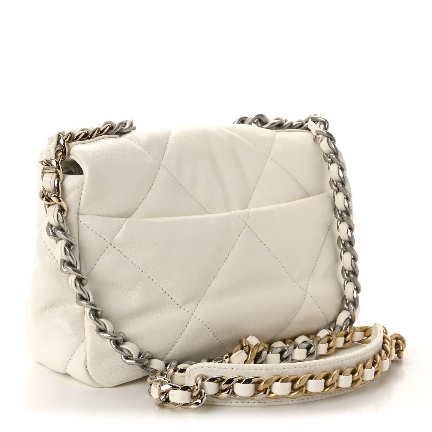 Chanel Lambskin Quilted Medium Chanel 19 Flap White 3 of 10