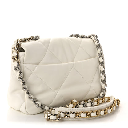 Chanel Lambskin Quilted Medium Chanel 19 Flap White 3 of 10