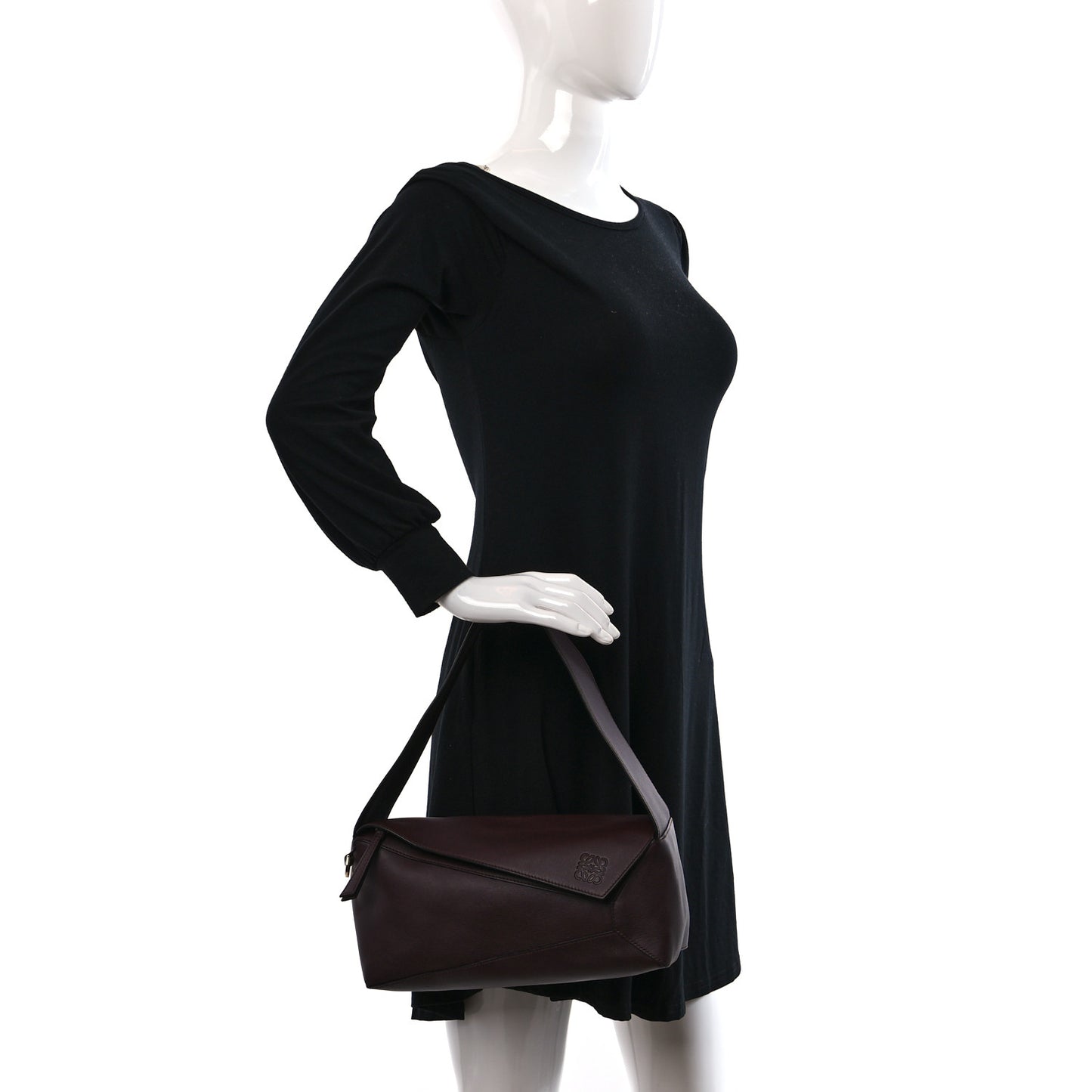 Calfskin Puzzle Hobo Prune