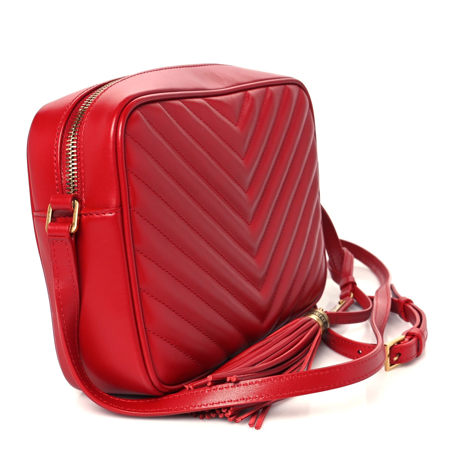 Saint Laurent Calfskin Matelasse Monogram Lou Camera Bag Rouge Eros 3 of 11