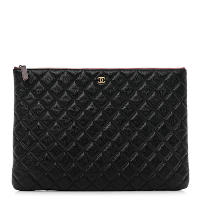 Chanel Caviar Quilted Large Cosmetic Case Black 1 of 8