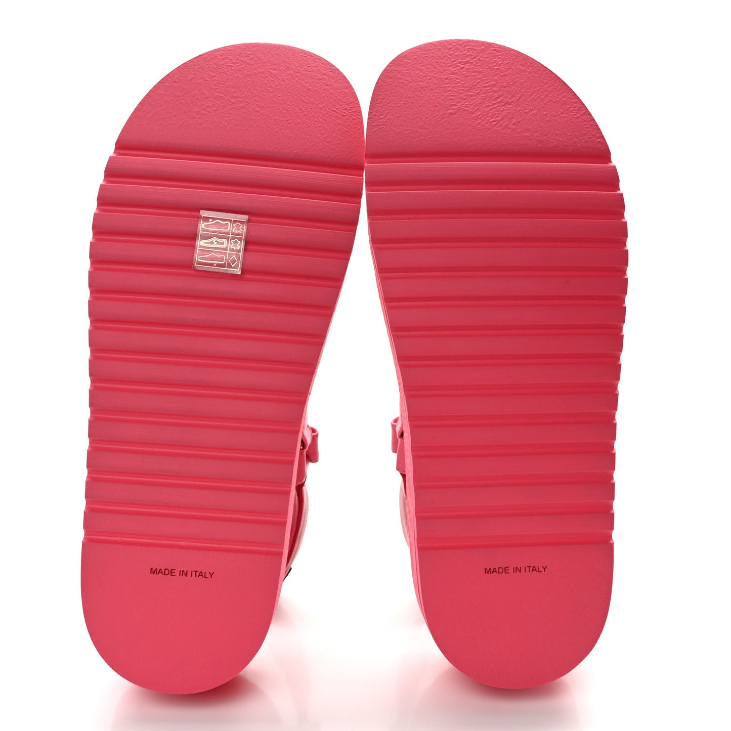 Lambskin Logo Platform Sandals 39 Pink Red