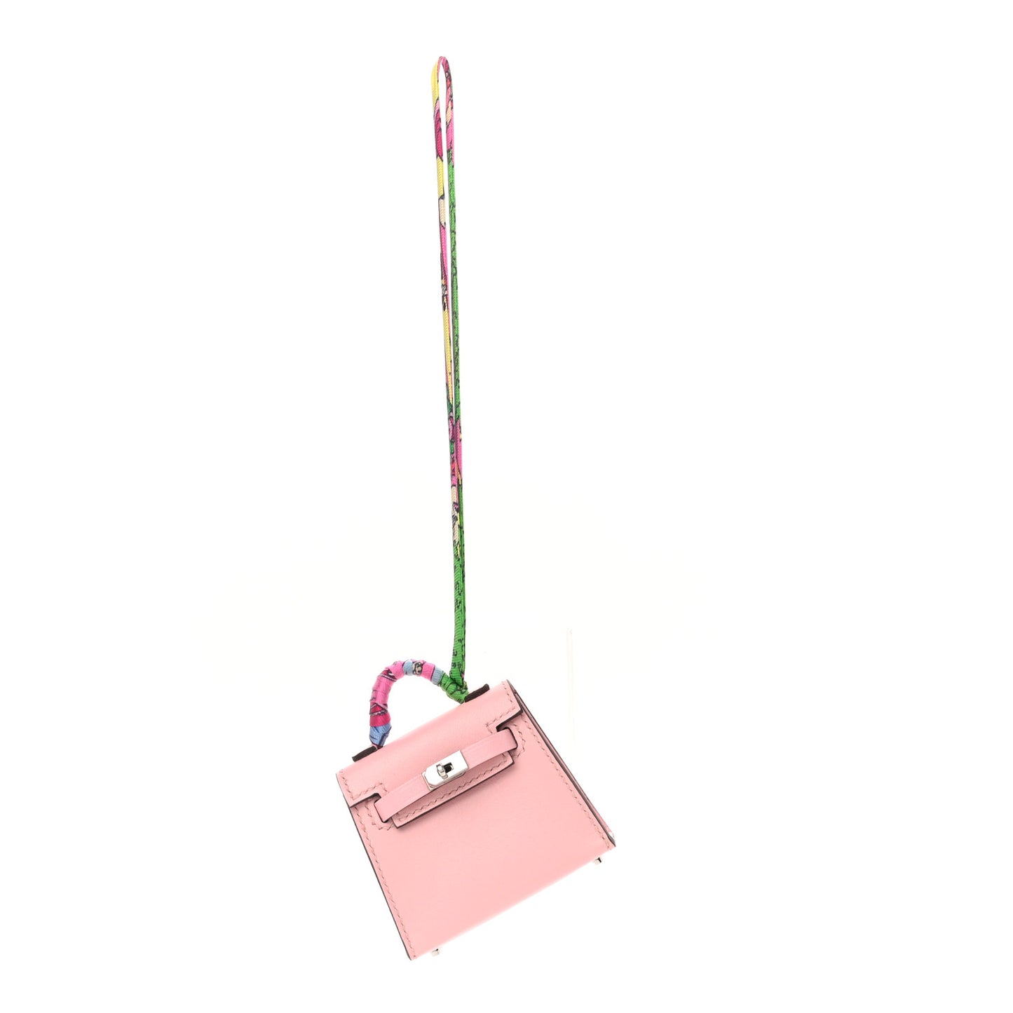 Tadelakt Mini Kelly Twilly Bag Charm Rose Sakura