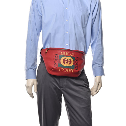 Gucci Grained Calfskin Logo Belt Bag Hibiscus Red 2 of 9