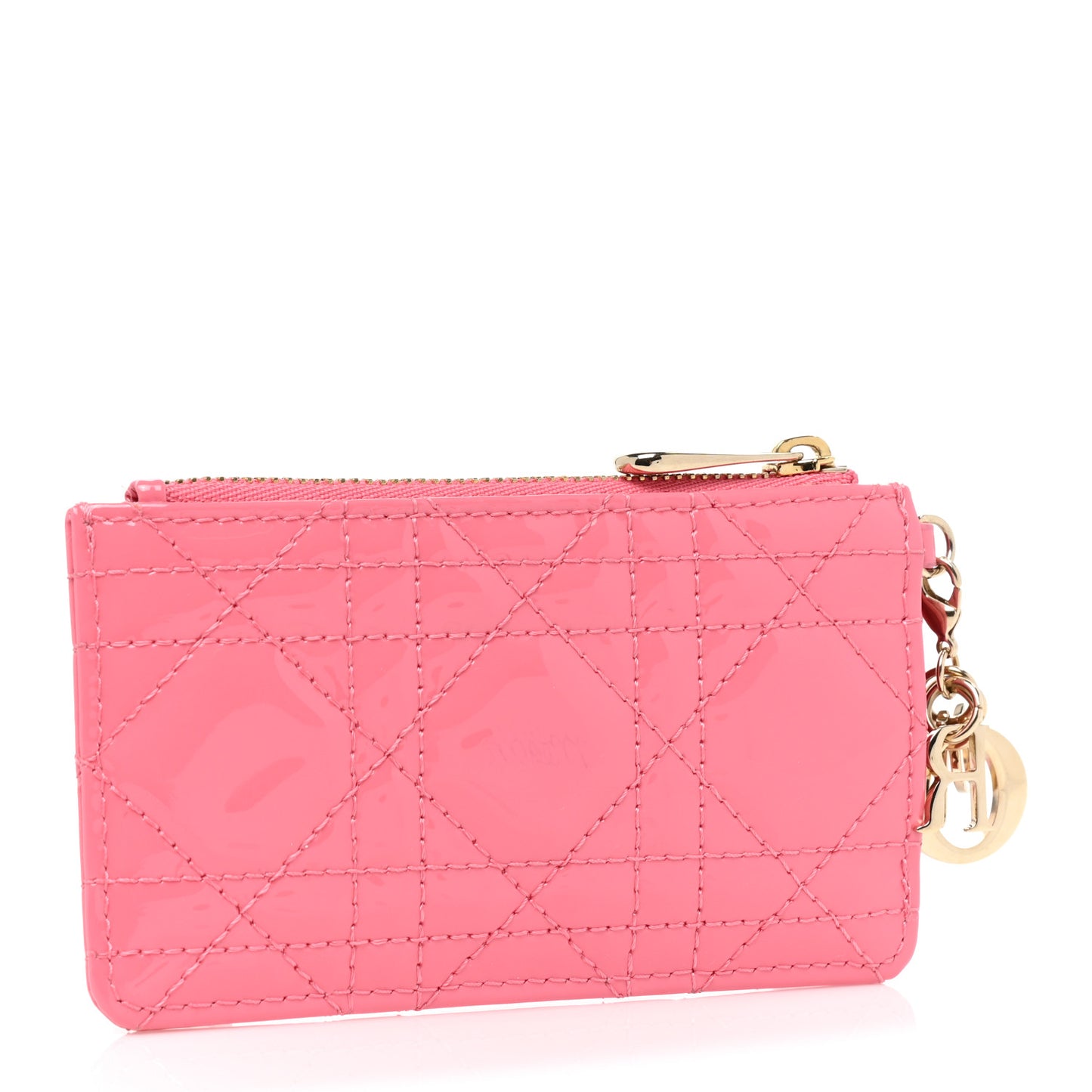 Patent Cannage Lady Dior Key Pouch Pink