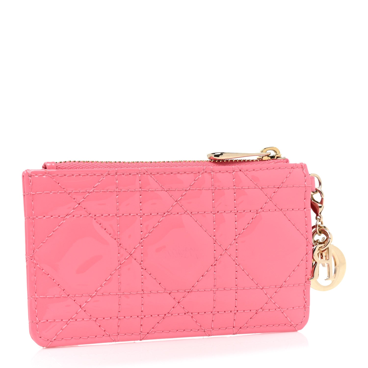 Christian Dior Patent Cannage Lady Dior Key Pouch Pink 3 of 10