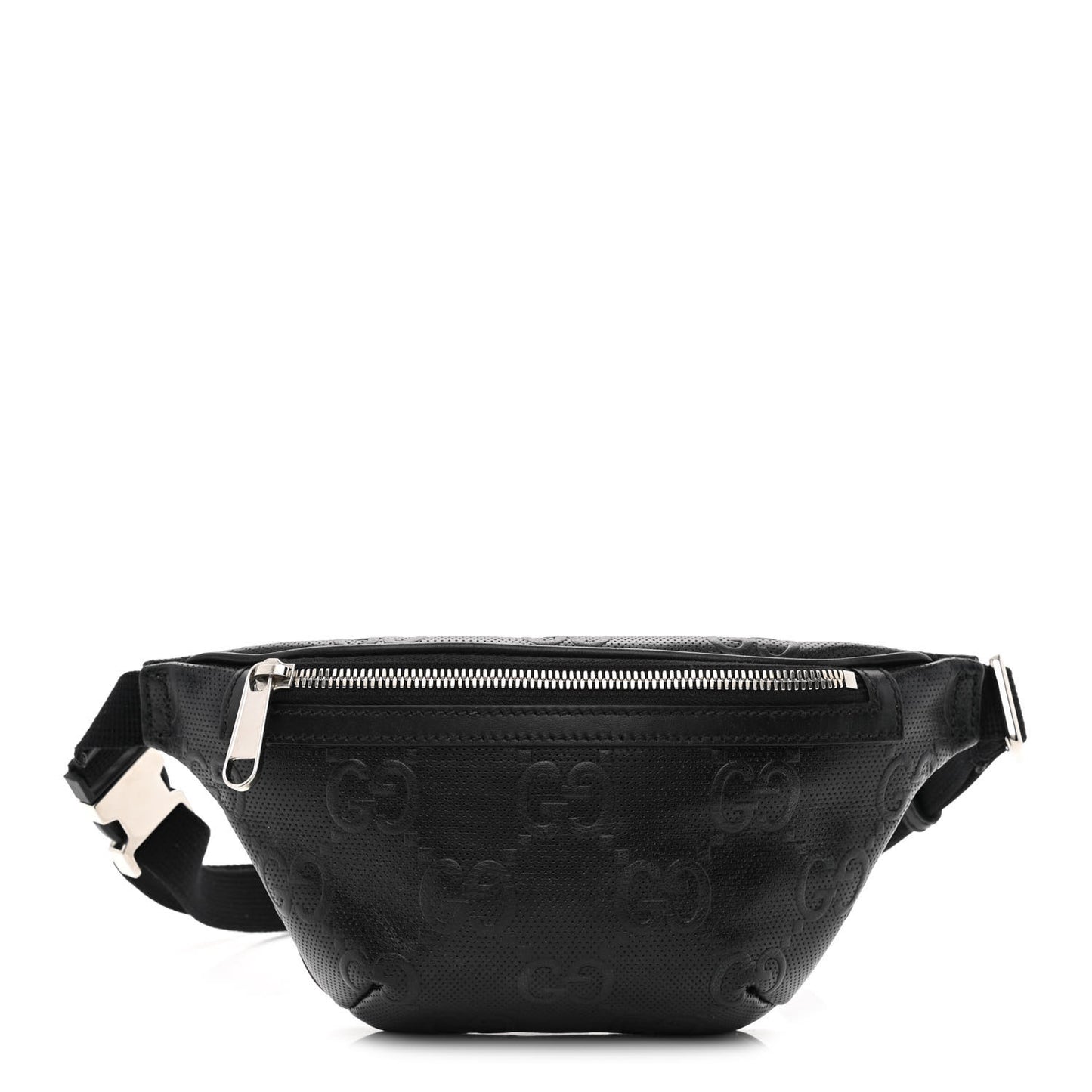 Calfskin GG Tennis Embossed Belt Bag Black