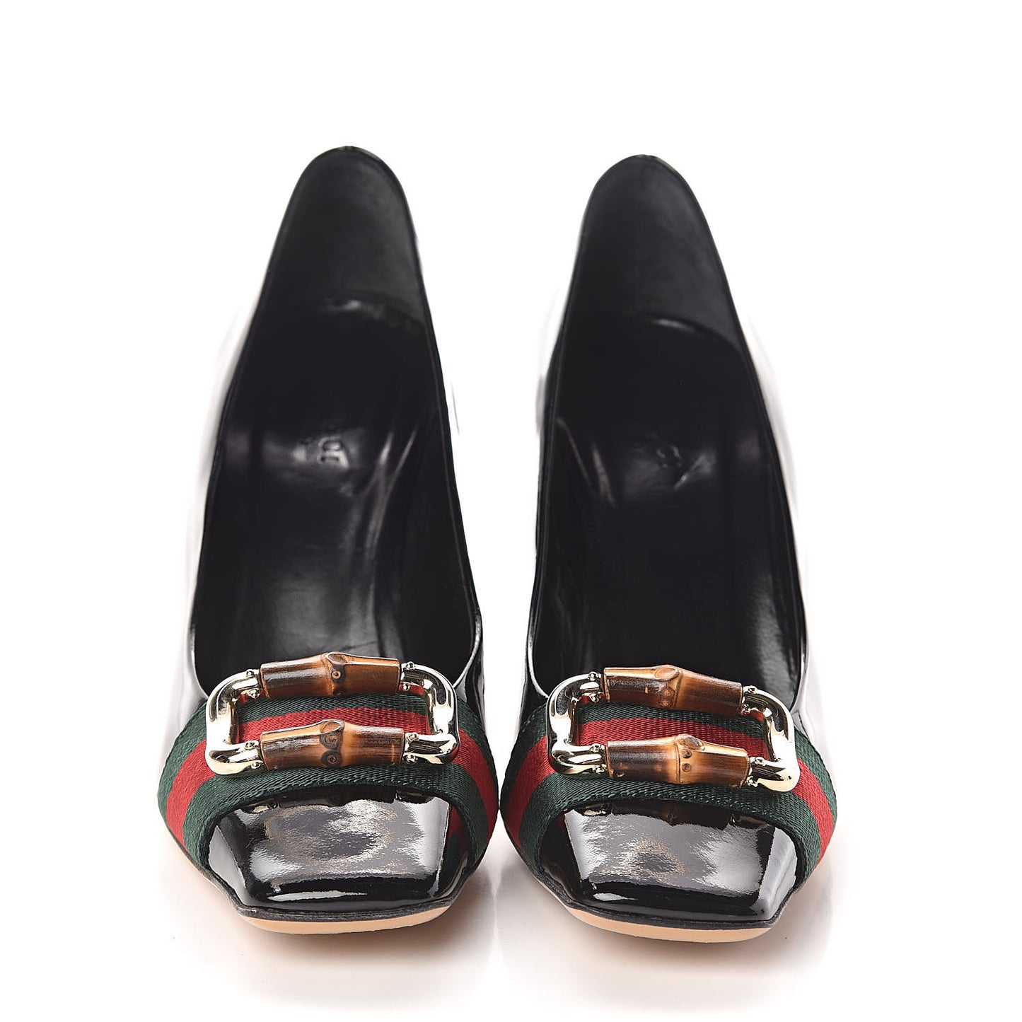 Patent Web Mid Heel Loafer Pumps 6.5 Black