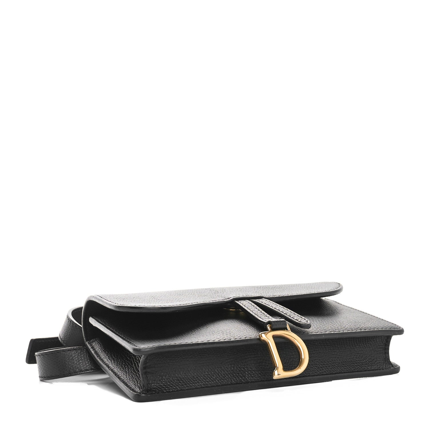 Christian Dior Grained Calfskin Saddle Belt Clutch Black 4 of 10