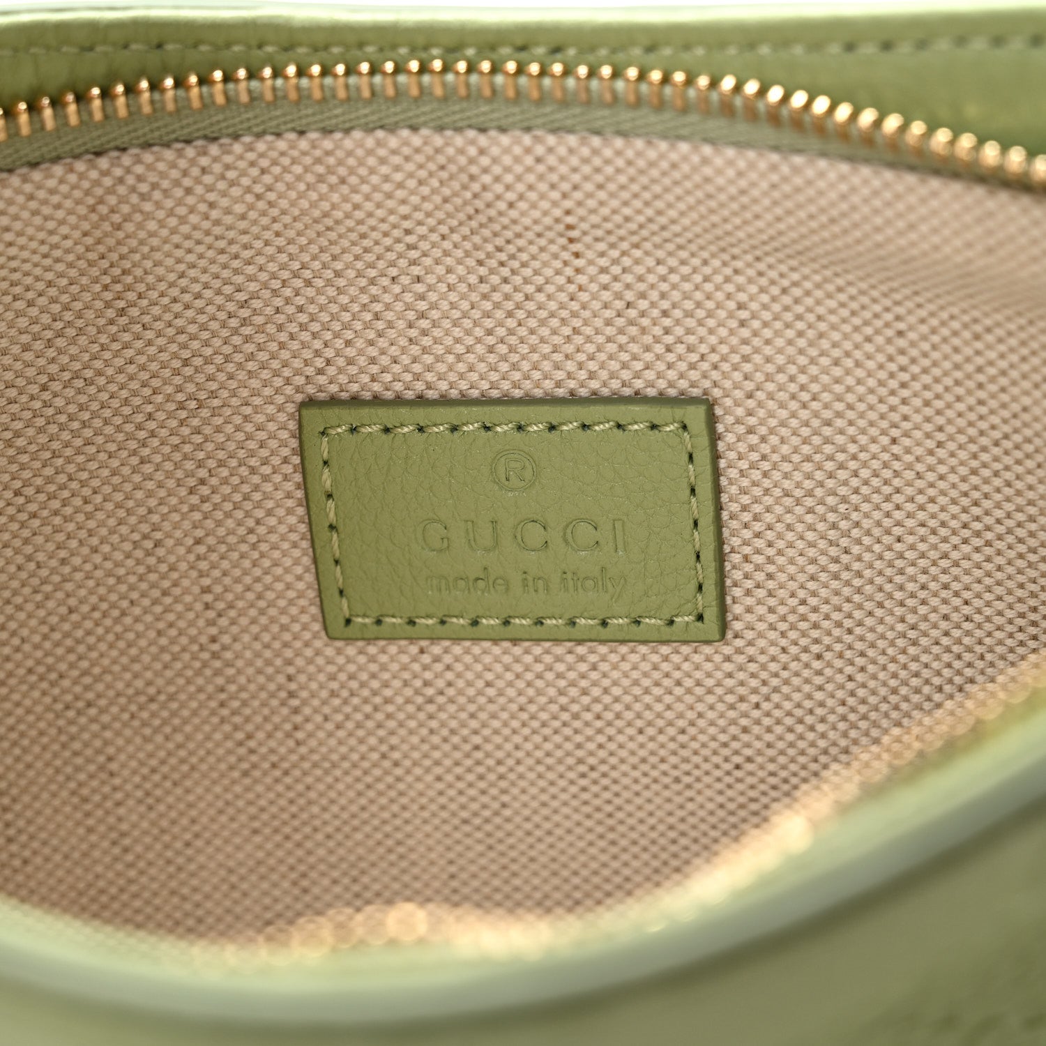 Gucci GG Grainy Calfskin Emblem Super Mini Shoulder Bag Sage Leaf 6 of 10