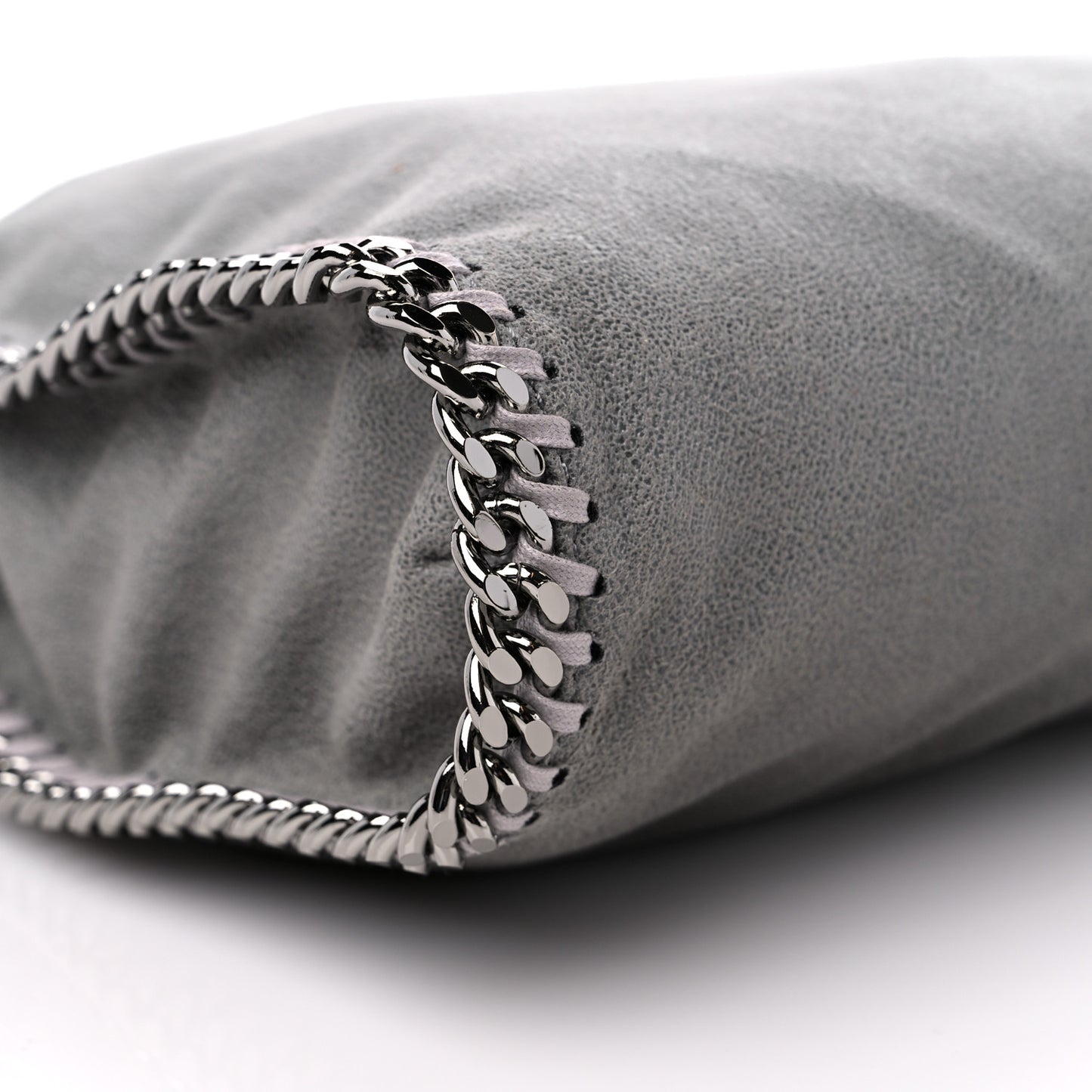 STELLA MCCARTNEY Shaggy Deer Mini Falabella Fold Over Tote Light Grey