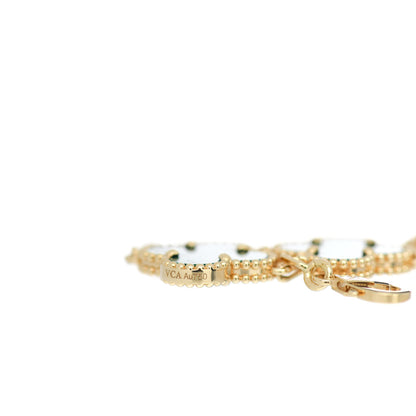 Van Cleef & Arpels 18K Yellow Gold Malachite 5 Motifs Vintage Alhambra Bracelet 4 of 5