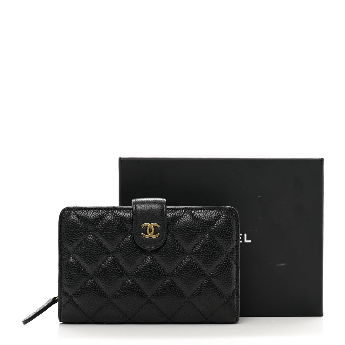 Caviar Quilted CC French Wallet Black