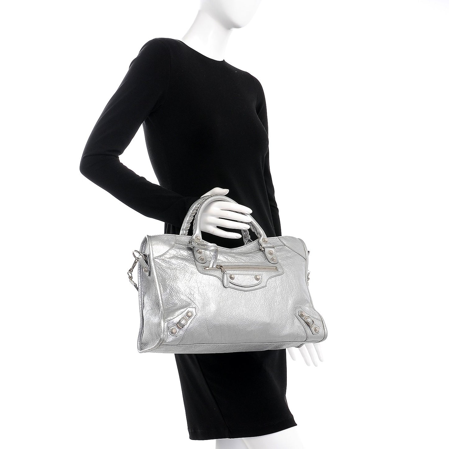 Agneau Giant 12 Silver Hardware City Gris Aluminum