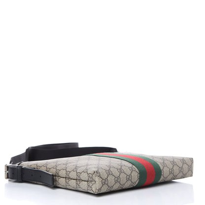 Gucci GG Supreme Monogram Web Messenger Bag Black 4 of 9
