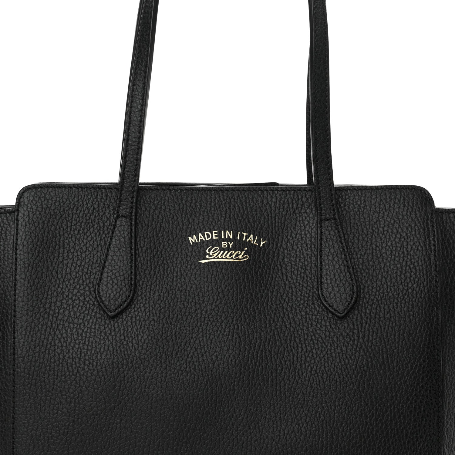 Gucci Pebbled Calfskin Small Swing Tote Black 6 of 10