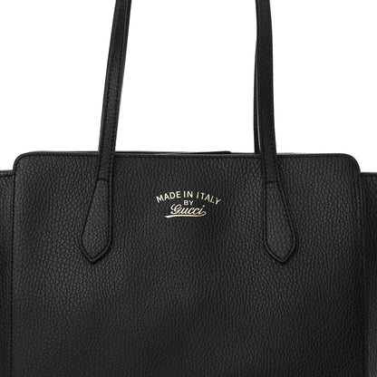 Gucci Pebbled Calfskin Small Swing Tote Black 6 of 10
