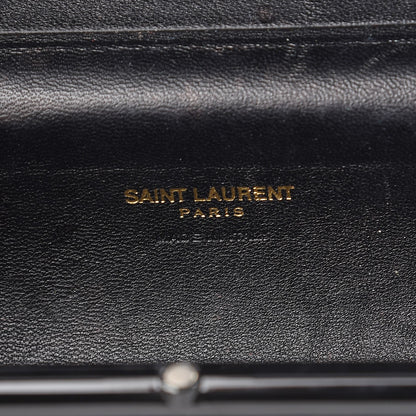 Saint Laurent Ribbed Plexiglass Lambskin Fringe Monogram Opium Box Bag Black 7 of 9