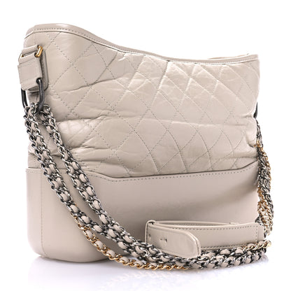 Chanel Aged Calfskin Quilted Medium Gabrielle Hobo Beige 3 of 10