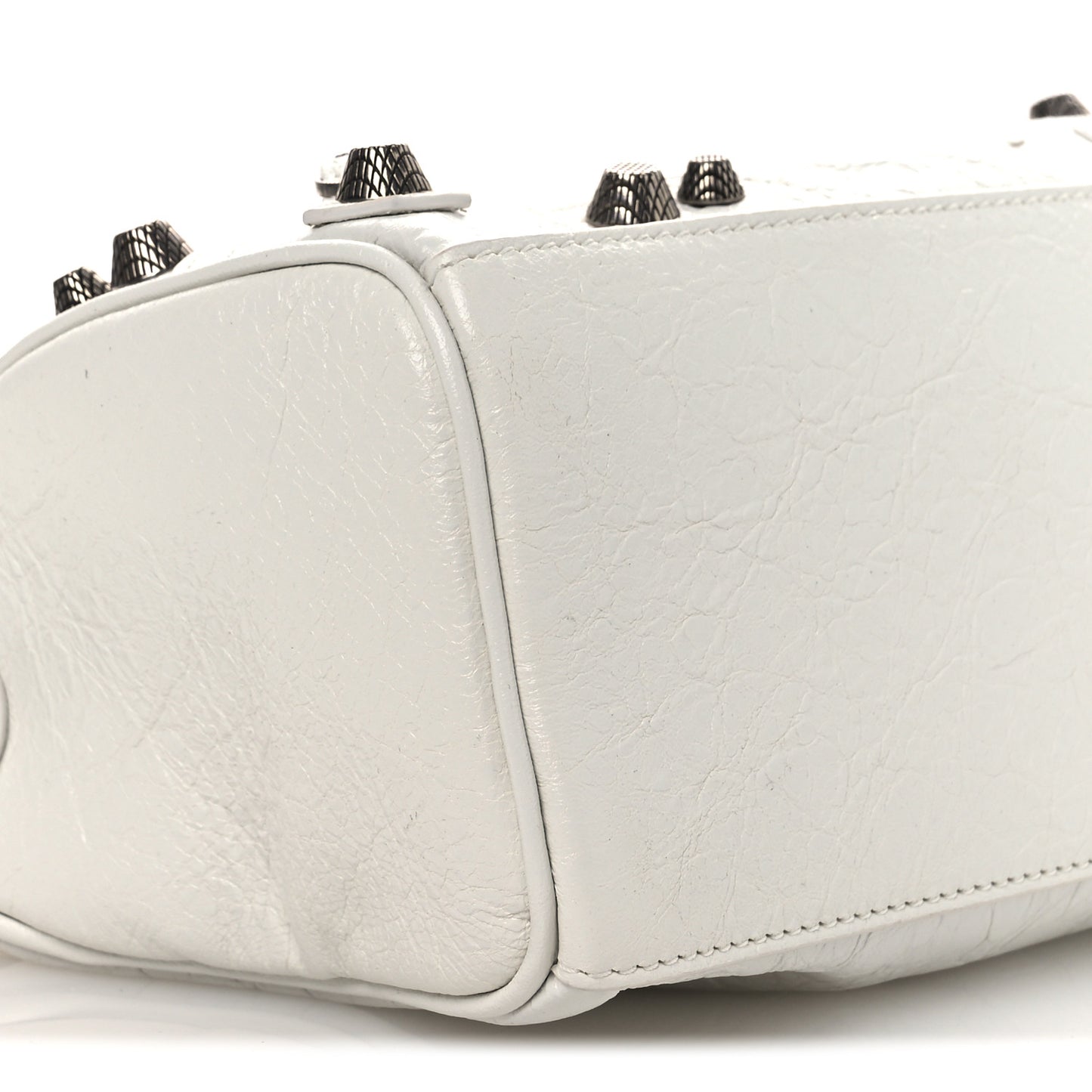 Agneau Arena Mini Le Cagole Duffle Crossbody Bag Optic White
