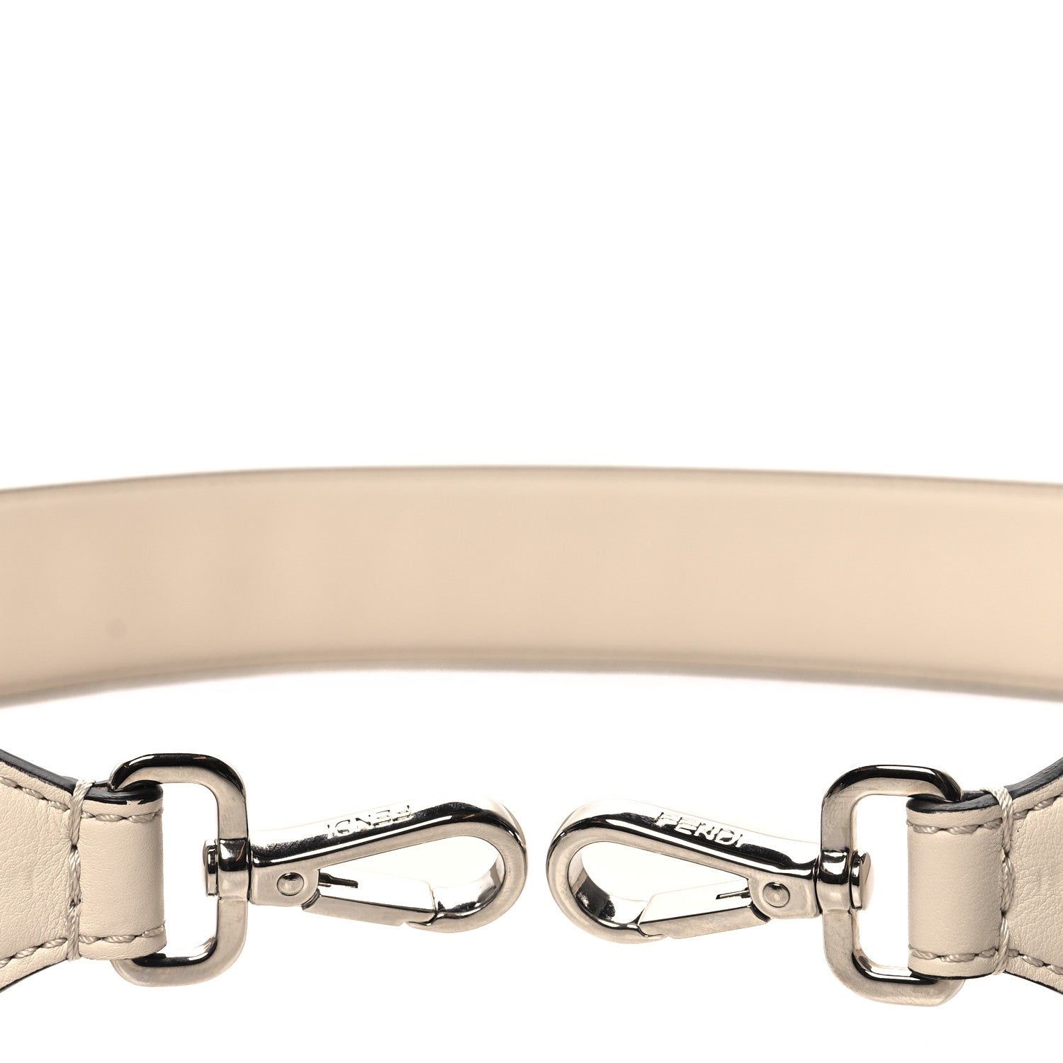 Fendi Vitello Dolce Plexiglass Bi-Color Studded Strap You White Black Multicolor 3 of 5