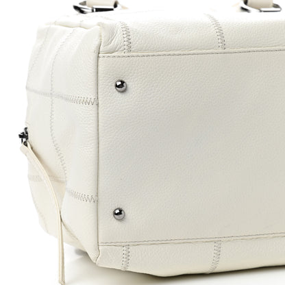 Chanel Caviar Square Stitched Bowler White 7 of 12