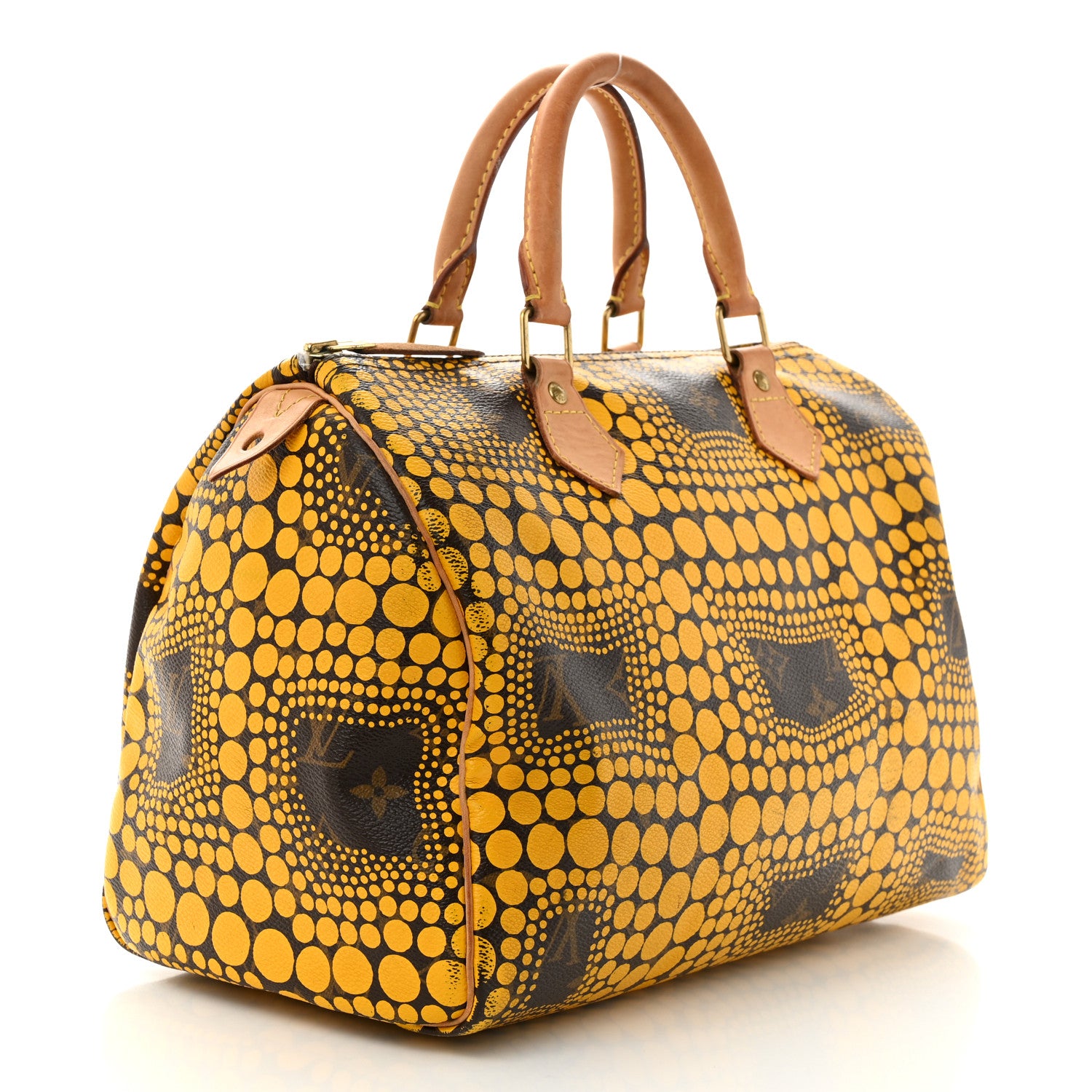 Louis Vuitton Monogram Kusama Town Speedy 30 Yellow 3 of 14
