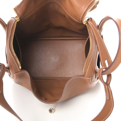 Hermes Taurillon Clemence Lindy 30 Gold 5 of 17