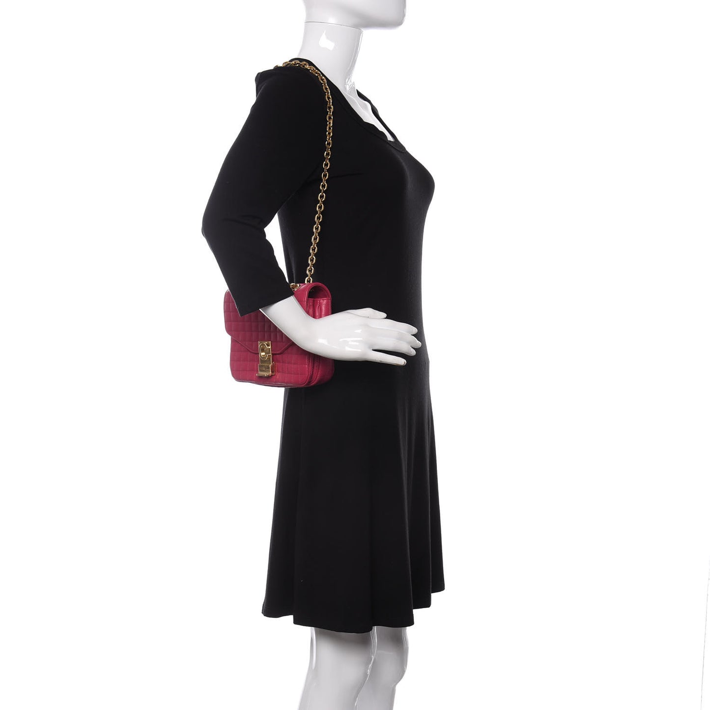 Calfskin Quilted Small C Bag Pink