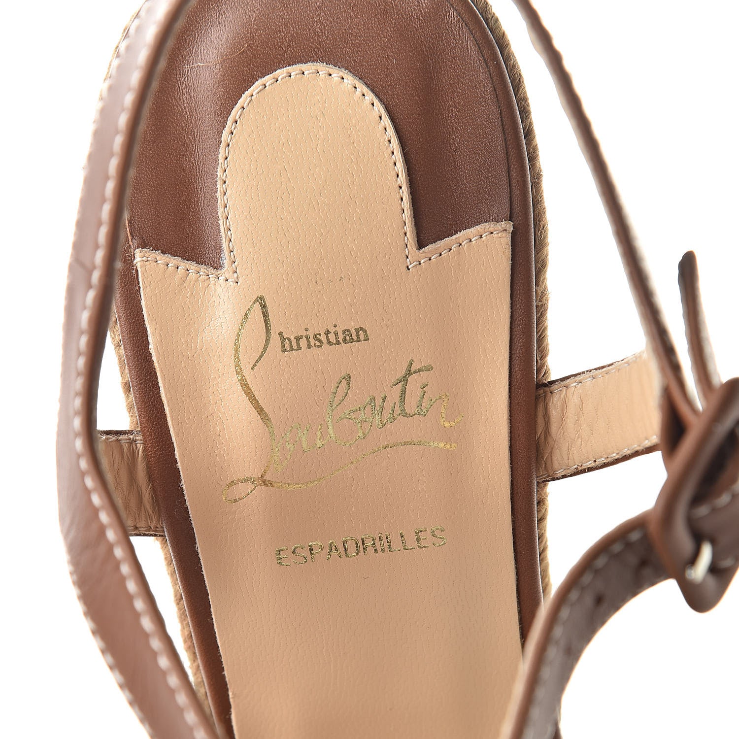 Christian Louboutin Calfskin Rope Zero Problem 140 Espadrille Wedges 40 Brown 7 of 7