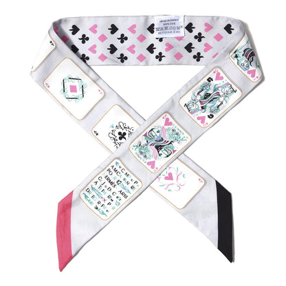 Hermes Silk Jeu de Cartes Twilly Gris Perle Rose Black 1 of 5