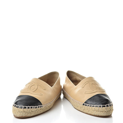Chanel Lambskin CC Espadrilles 36 Beige Black 6 of 15