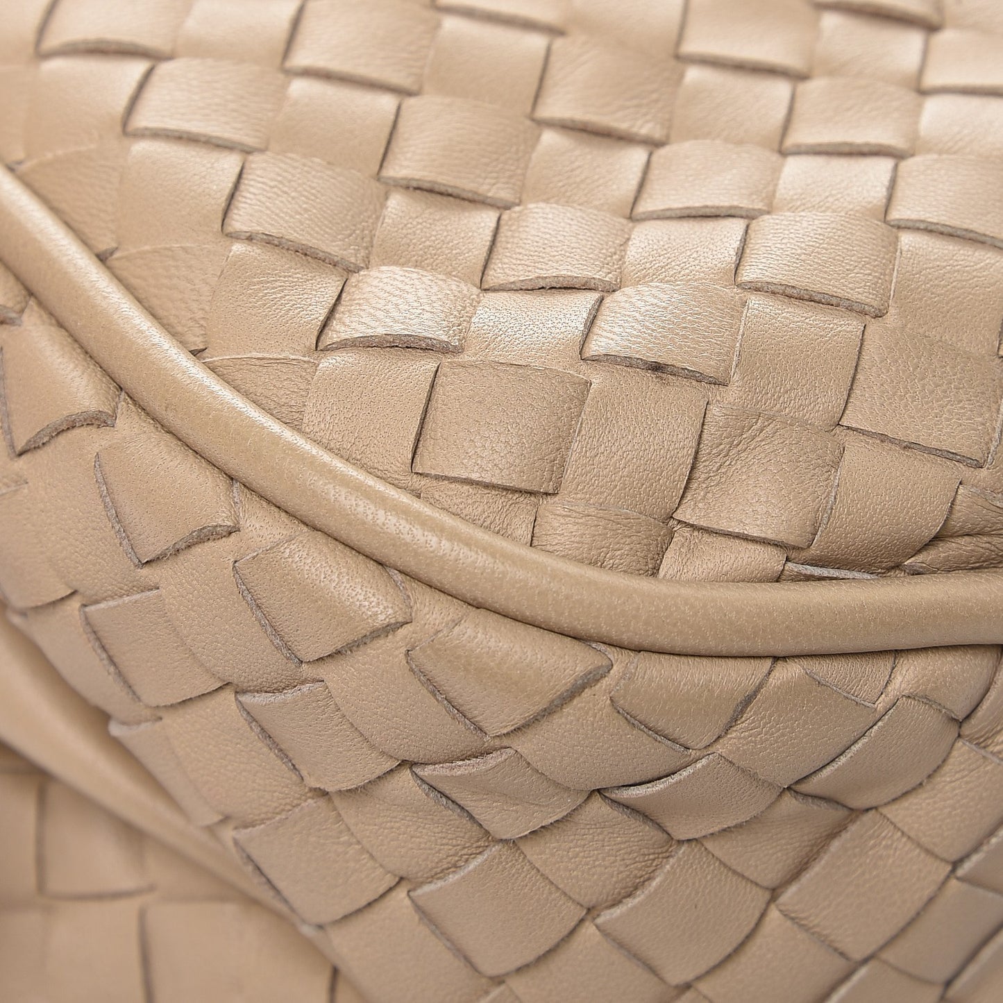 Nappa Intrecciato Rialto Shoulder Bag Mink