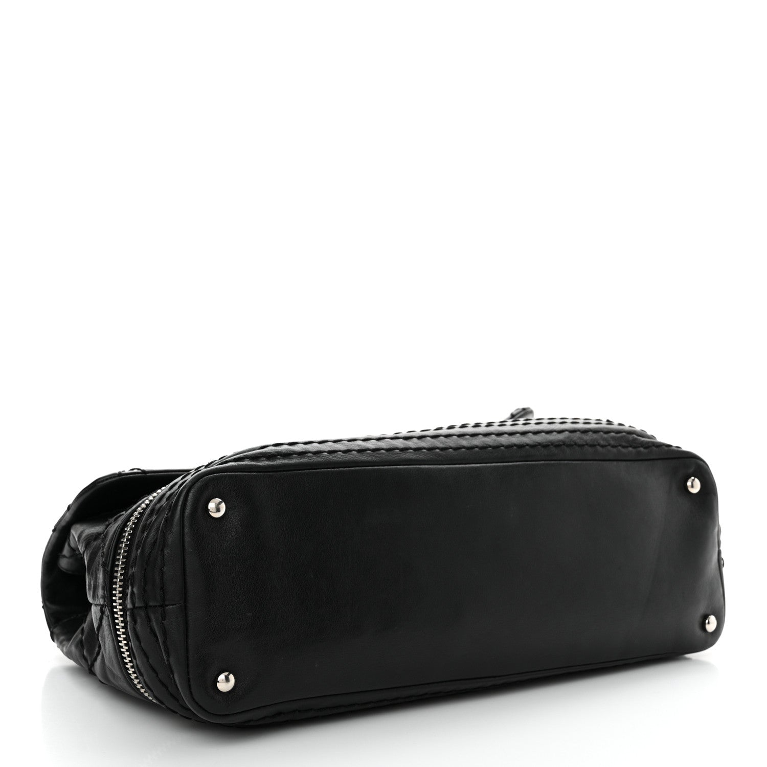 Chanel Calfskin Stitched Large Expandable Flap Bag Black 4 of 14