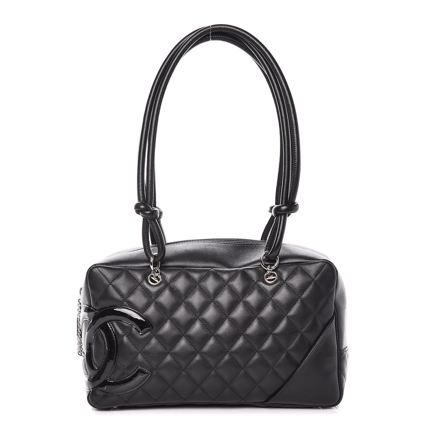 Calfskin Quilted Large Cambon Bowler Black
