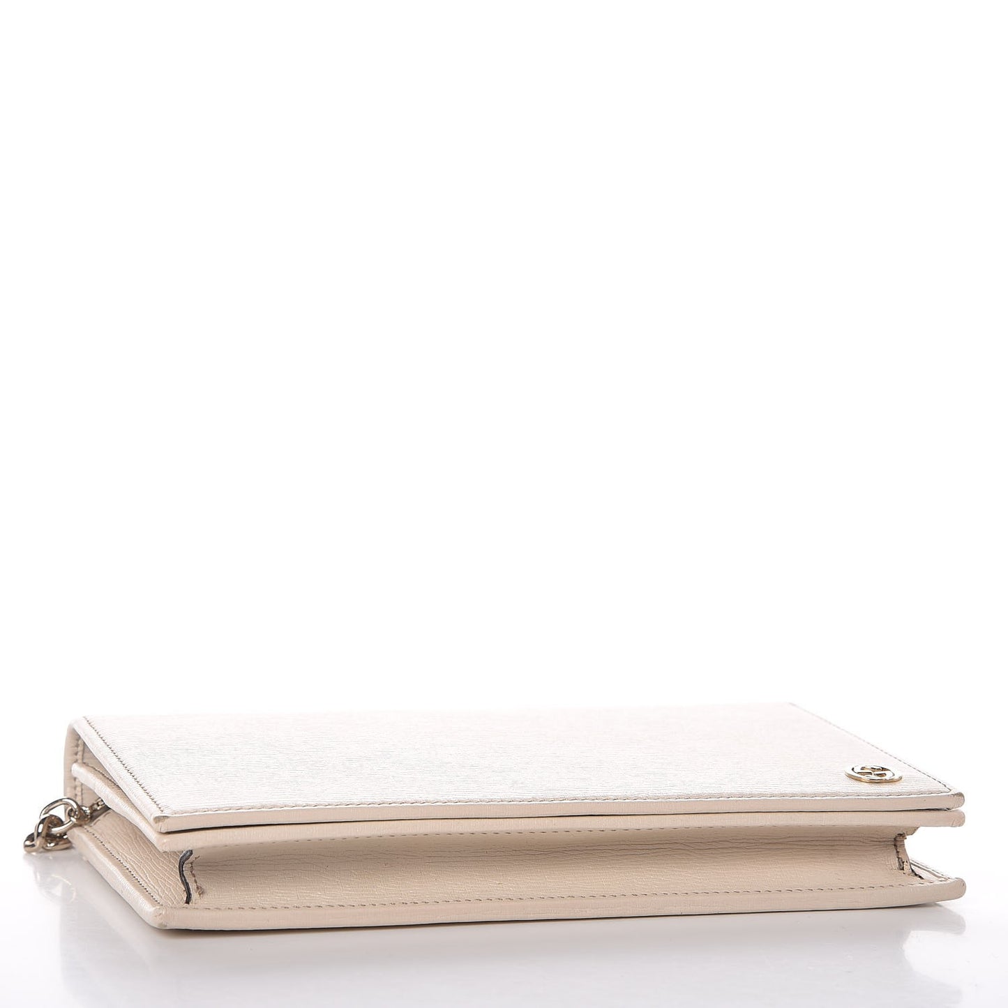 Textured Calfskin Medium Betty Chain Wallet White