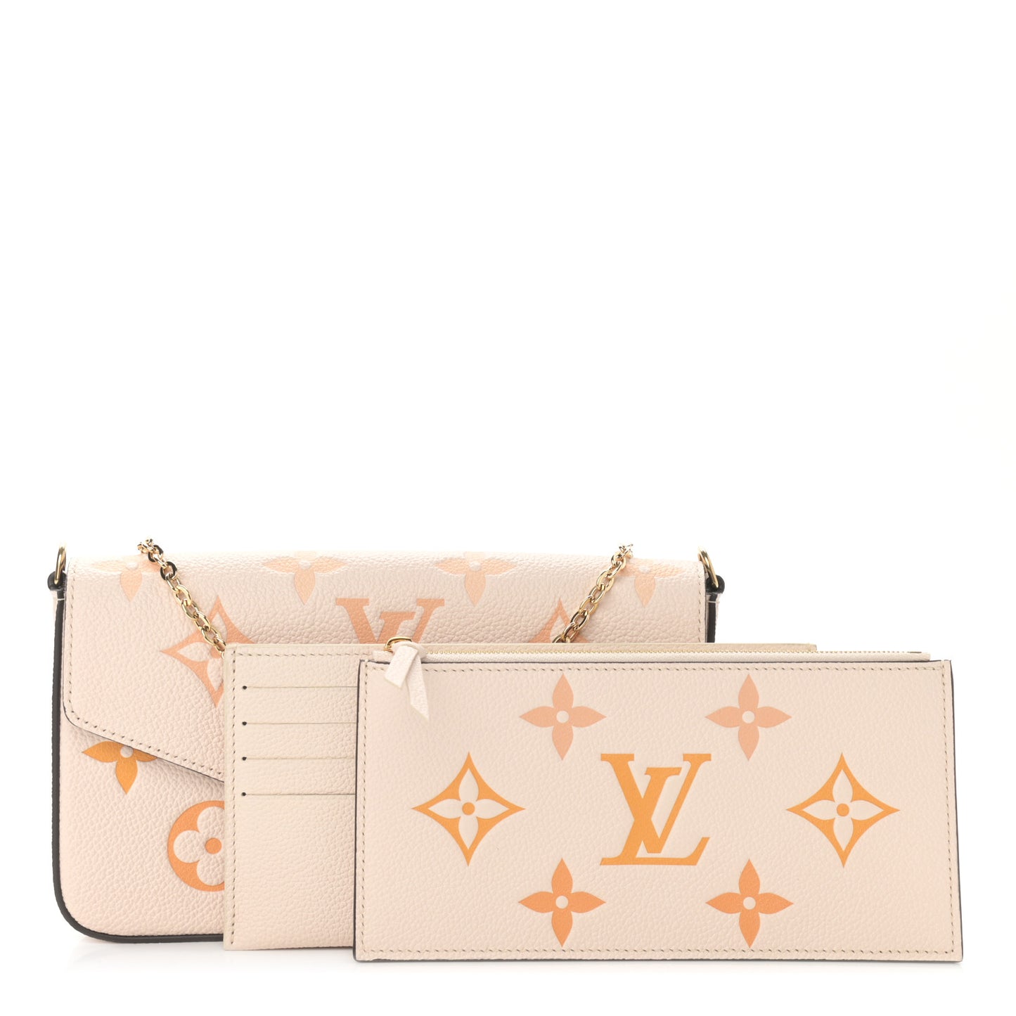 Empreinte Monogram Giant By The Pool Felicie Pochette Chain Wallet Cream Saffron