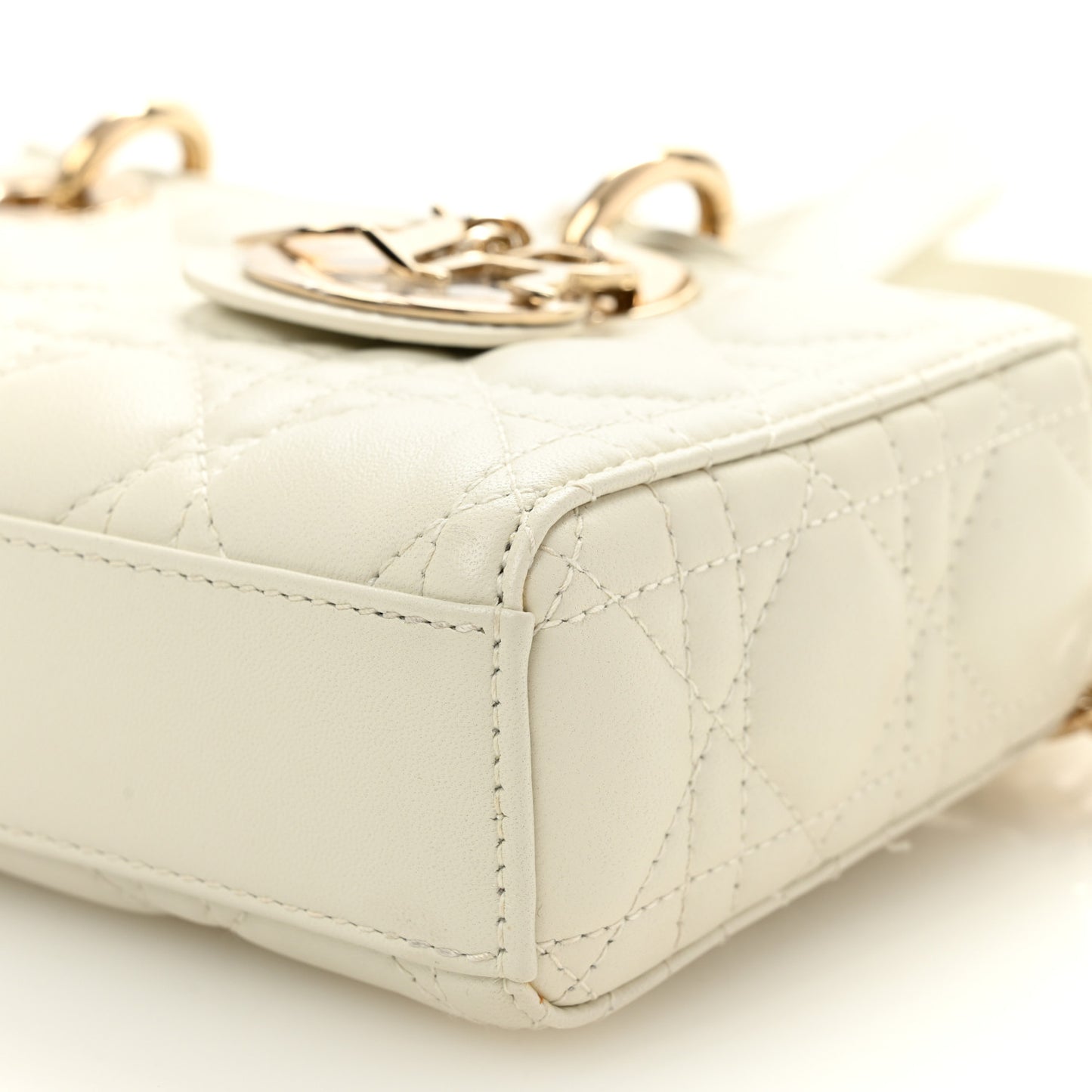 Lambskin Cannage Small Lady D-Joy Latte