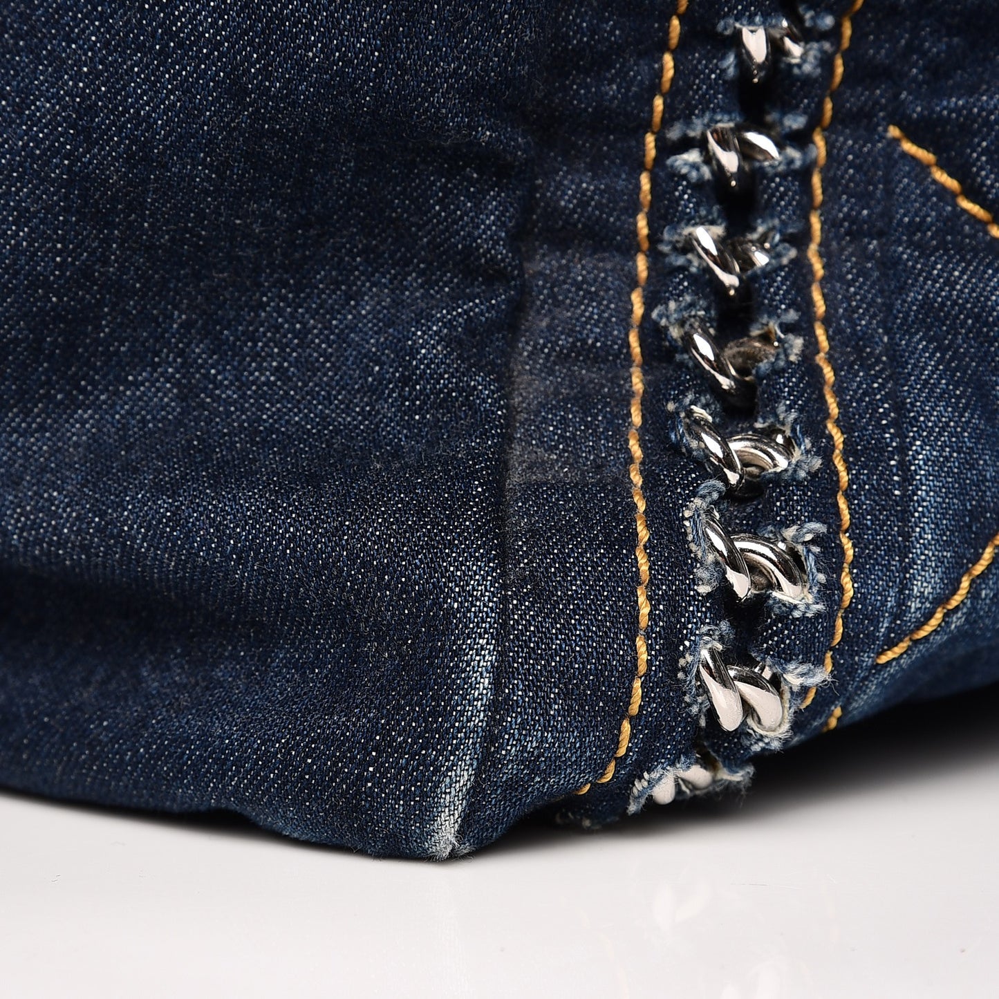 Denim Luxe Ligne Large Bowler Blue