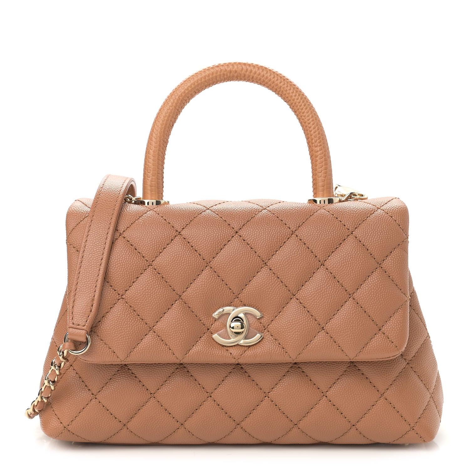 Chanel Caviar Quilted Mini Coco Handle Flap Brown 1 of 11