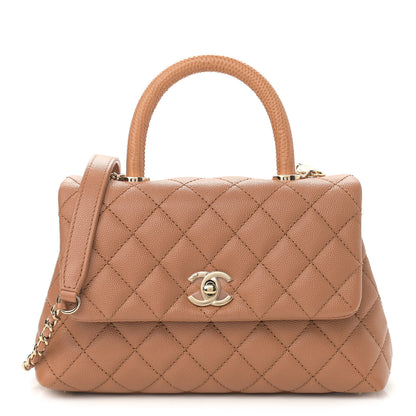 Chanel Caviar Quilted Mini Coco Handle Flap Brown 1 of 11