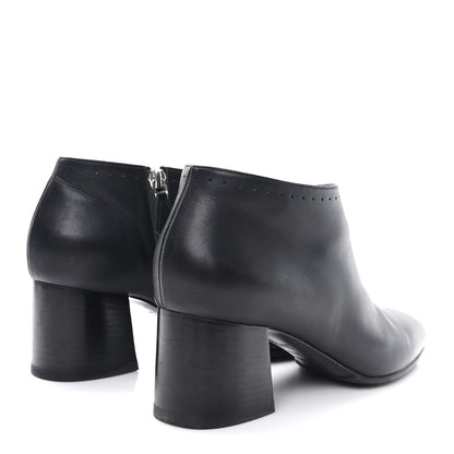 Hermes Calfskin Perforated Womens Booties 37.5 Black 5 of 8