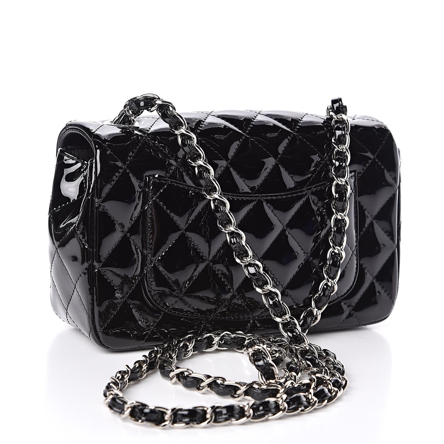 Chanel Patent Calfskin Quilted Mini Rectangular Flap Black 3 of 11