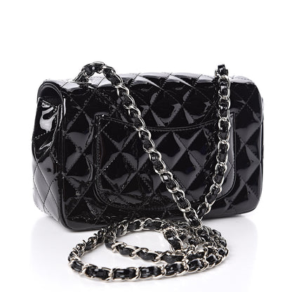 Chanel Patent Calfskin Quilted Mini Rectangular Flap Black 3 of 11
