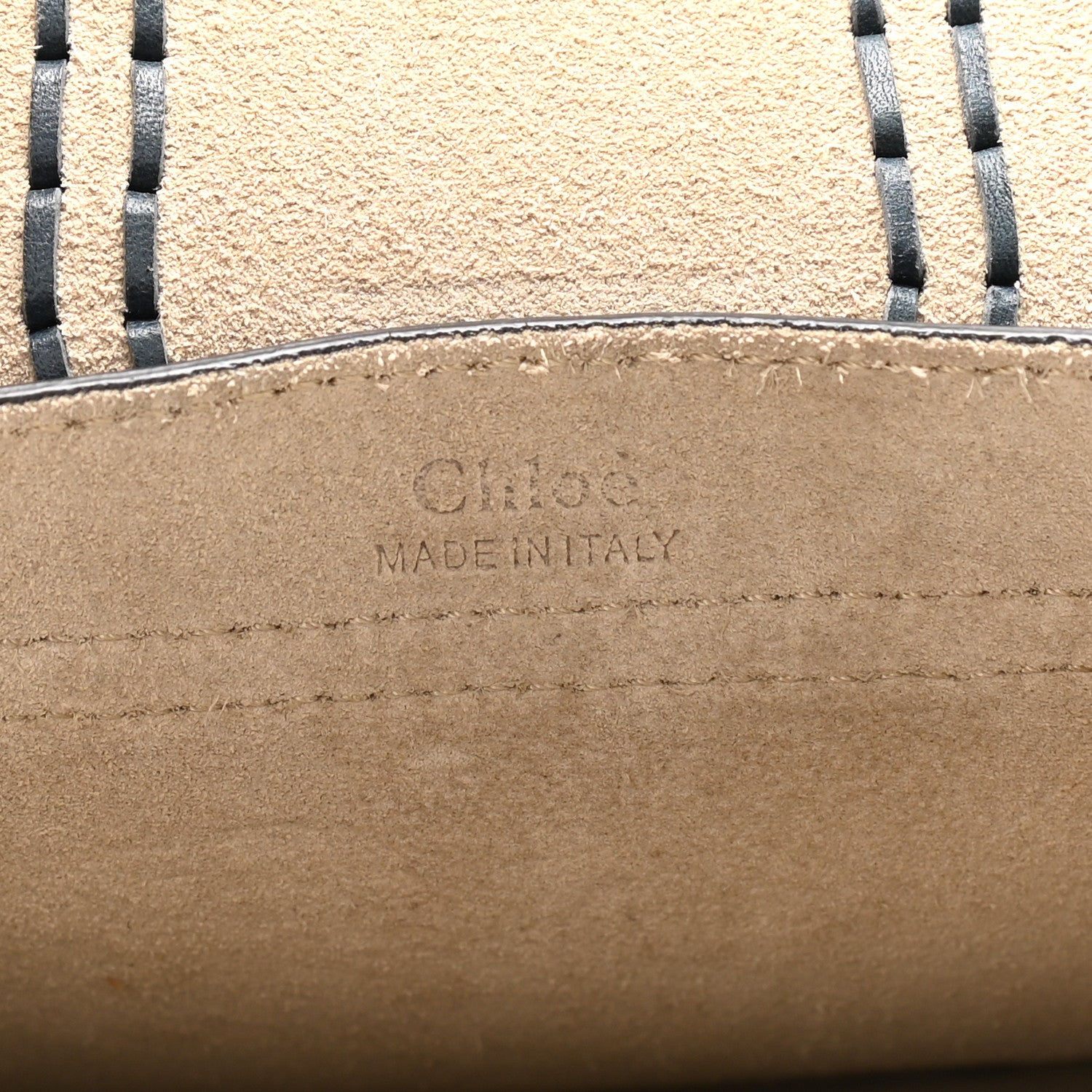 Chloe Suede Calfskin Braided Mini Hudson Shoulder Bag Full Blue 6 of 10